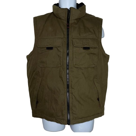 Vintage Eddie Bauer Goose Down Olive Green Outerwear Winter Fall Outdoor Vest S
